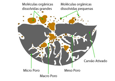 Funcionamento do grão do Carvão Ativado